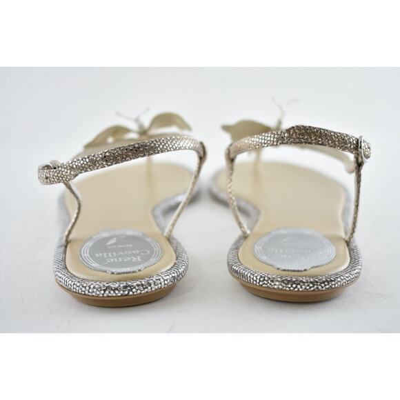 Rene Caovilla Blush Lizard Butterfly Strass Flat Thong Ankle Strap Sandal 38.5 - Picture 11 of 12